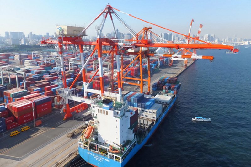cẩu container mitsui e&s - cẩu bờ Portainer