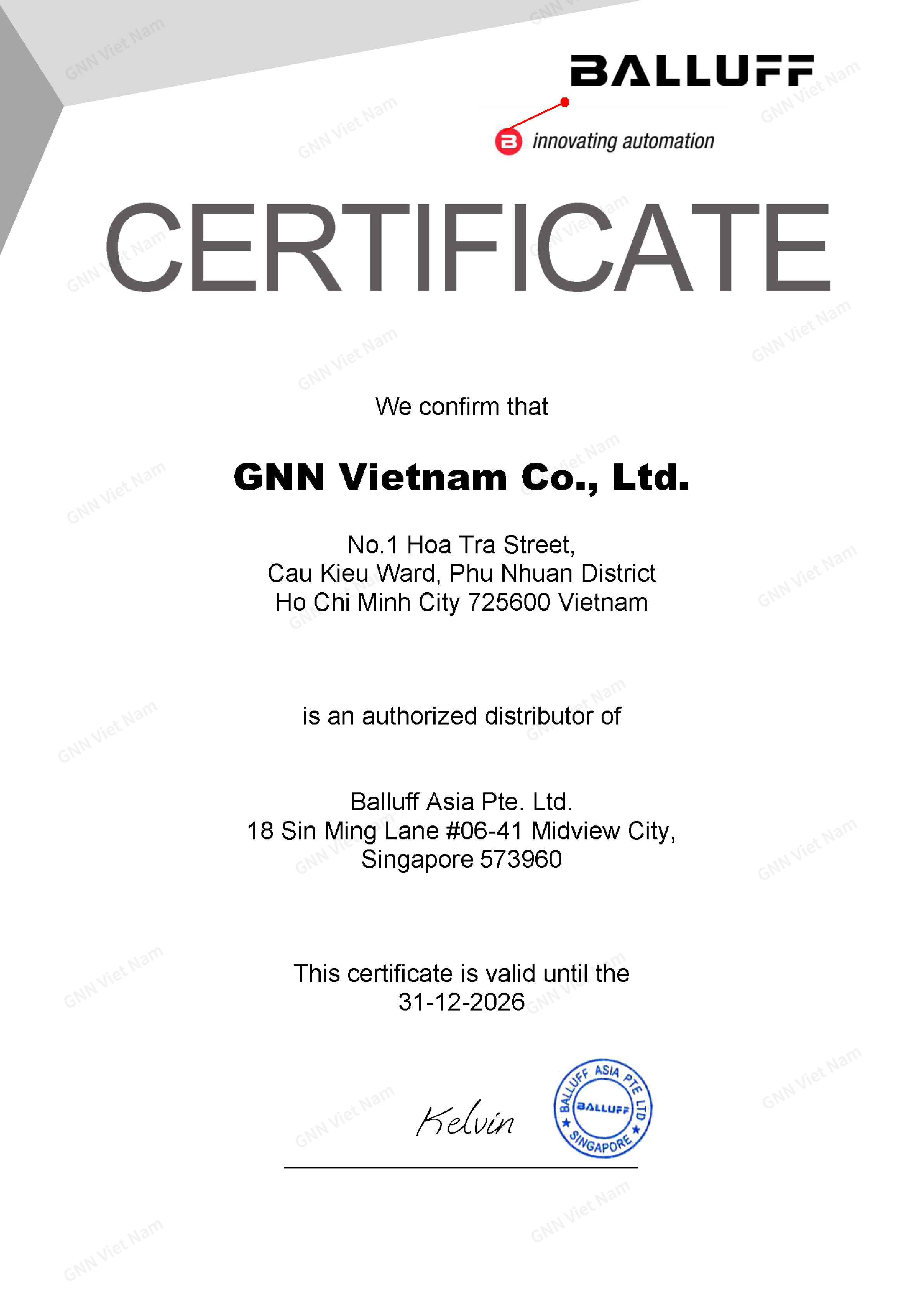 Đại lý Balluff Vietnam