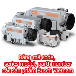 Bảng mã code, series model, part number các sản phẩm Busch Vietnam